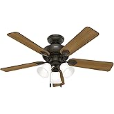 Hunter Swanson ENERGY STAR with LED Light 44 inch New Bronze - American Walnut