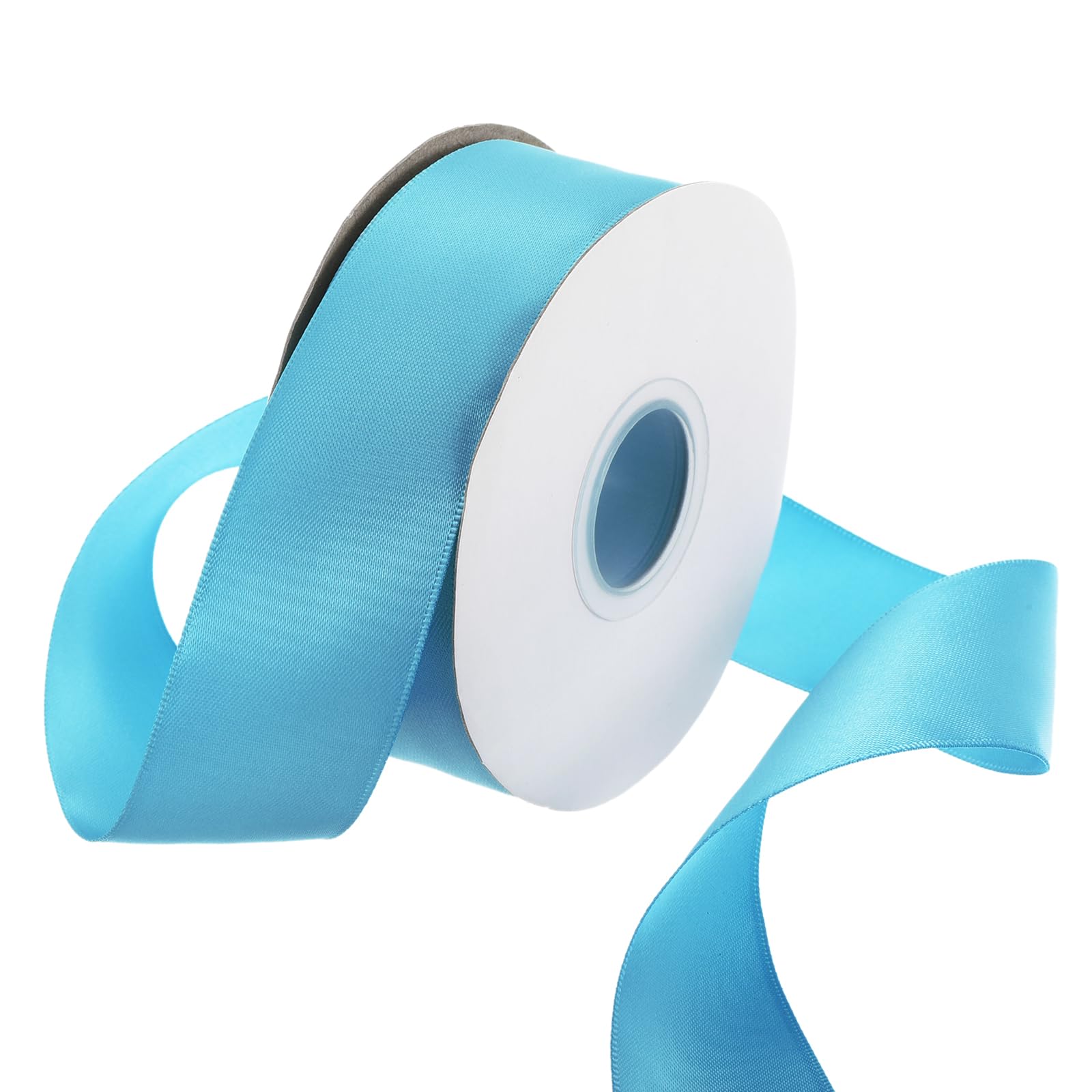 Rebower 38mm Satin Ribbon 23m Thick Double Face Grosgrain Silk Ribbon, [for Gift Wrapping, Hair Bows, Wedding, Cake, Flower] - 25 Yard/75ft/Sky Blue
