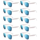 Fsmiling White Sunglasses Bulk Adult Party Sunglasses 80s Shades Pack for Men Women UV400 Protection-10Pack