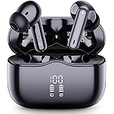 Wireless Earbuds, Bluetooth 5.4 Headphones in Ear with 4 ENC Noise Cancelling Mic, New Wireless Earphones HiFi Stereo Deep Bass 40H Playtime, In-Ear Bluetooth Earbuds LED Display IP7 Waterproof, USB-C