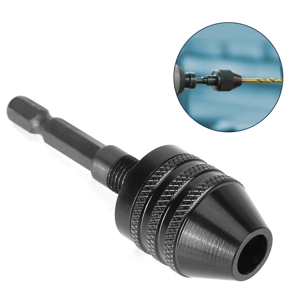Madezz Keyless Drill Chuck, 1/4 inch Hex Shank, Aluminium, Compatible with Electric Drill, Grinder, Screwer, 0.8-8mm Capacity - Image 5