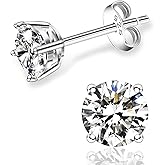 Leejory Moissanite Stud Earrings for Women Men, S925 Sterling Silver 18K White Gold Earrings Jewelry, 1-4ct D Color VVS1 Clarity Imitation Diamond Earring Gifts for Anniversary Valentine's Day