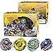 JKrotry Metal Master Fusion Big Bang Pegasus/LDrago Destroy/Fang Leone/ Hell Kerbecs with 4D Launcher Grip Gyro Top Set