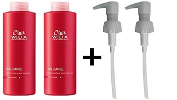 WELLA PROFESSIONAL BRILLIANCE SHAMPOO FINE 1000ML AND CONDITIONER 1000ML + PUMPS by Wella