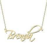 UMAGICBOX Personalized Brenda Name Necklace 18K