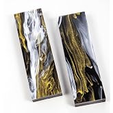 Cool Hand Acrylic Knife Handle Scales Slabs for Knife Making, 2 Pcs | Synthetic Green Pearl, DIY Knife Handle Material, Synthetic Black/White/Yellow