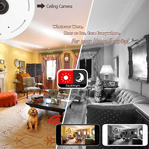 Kebidu IP Camera 360 Degree Panoramic Fisheye 3D VR Wireless Wifi 2.4GHZ Security Camera Outdoor IR Night Motion Detection