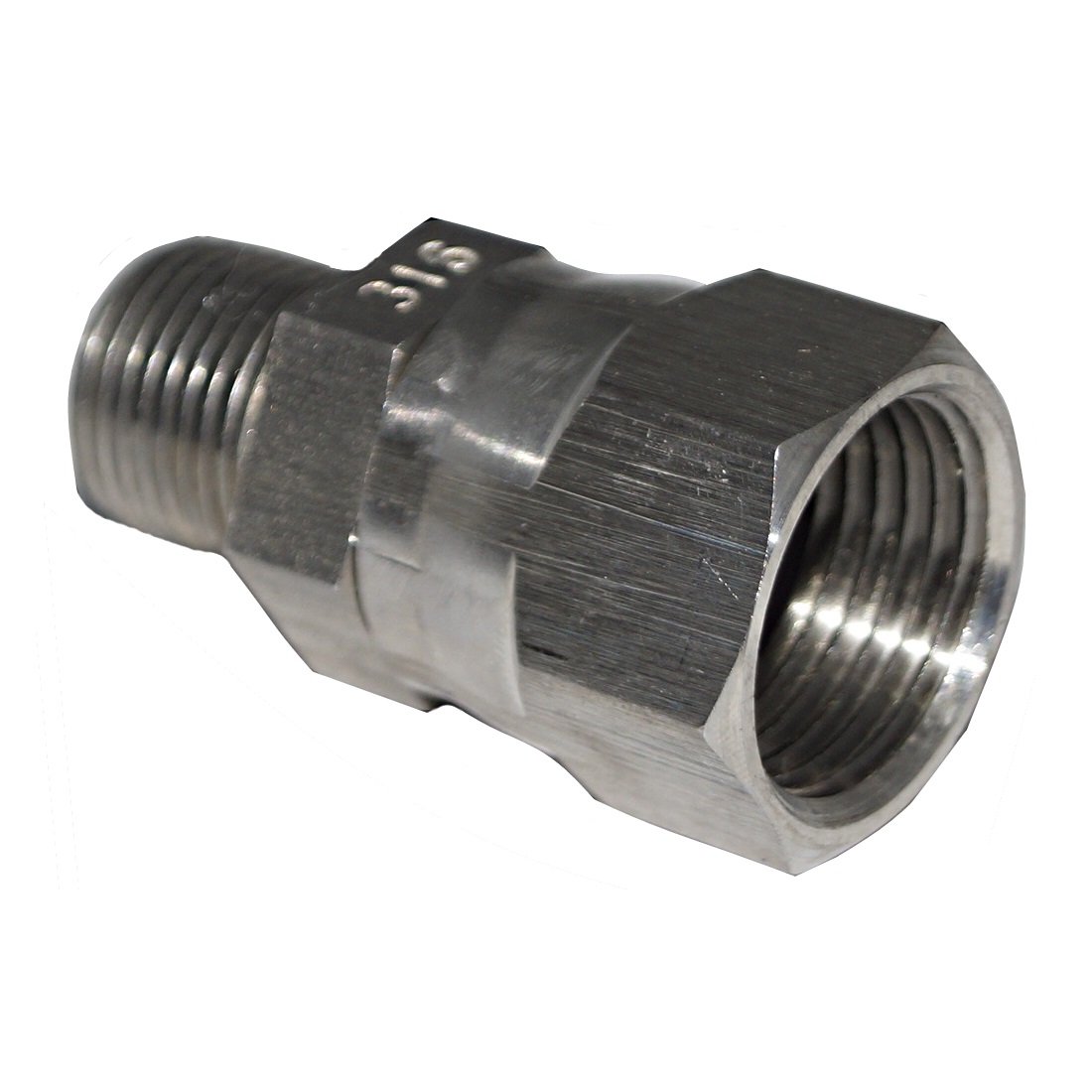 Female Swivel Male Connector, Stainless Steel SS316 Material, 1" JIC