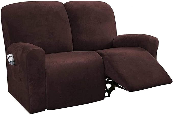 RUXMY 6-teiliger Schonbezug aus Stretch-Recliner-Stuhl, Samt-Recliner