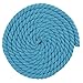 Natural Twisted Cotton Rope - Soft But Strong - Assorted Colors - 1/2 Inch Diameter (Cyan, 10 Feet)