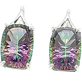 Gorgeous 10ct Mystic Topaz 925 Solid Sterling Silver Earrings 20mm
