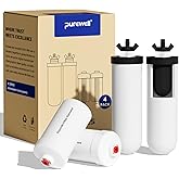 Purewell 8-Stage PF-4&amp;FL-2 Purification Elements Set, Reduce Chlorine and Fluoride, Washable &amp; Reusable, Replacement for ProOne&reg;, Berlky&reg;, Purewell&reg; Filters and Water Filter Systems (4 Pack, K Series)
