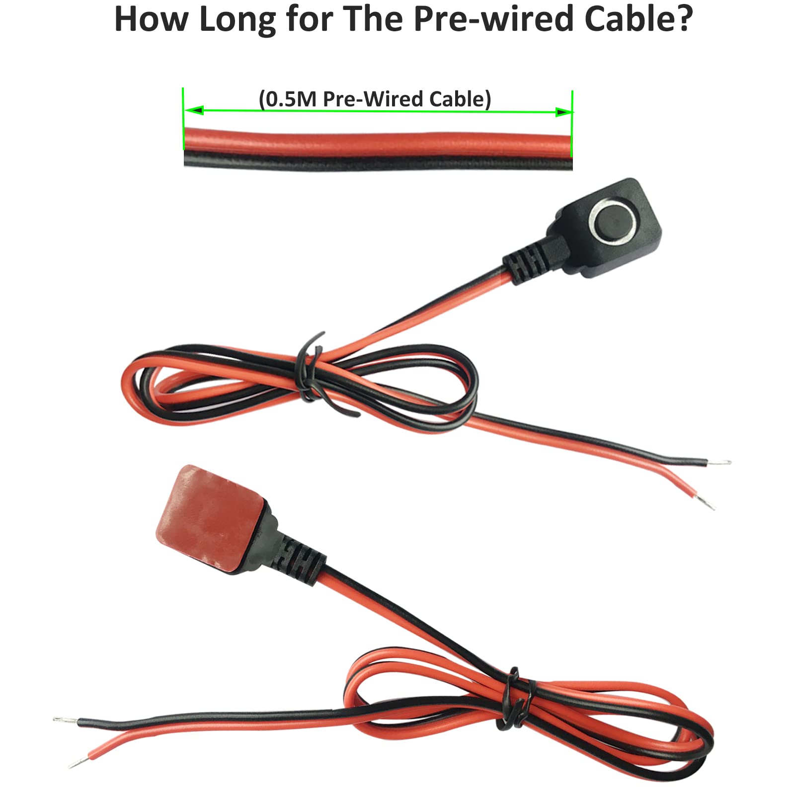 12V 24V Momentary Push Button Switch, 0.5M