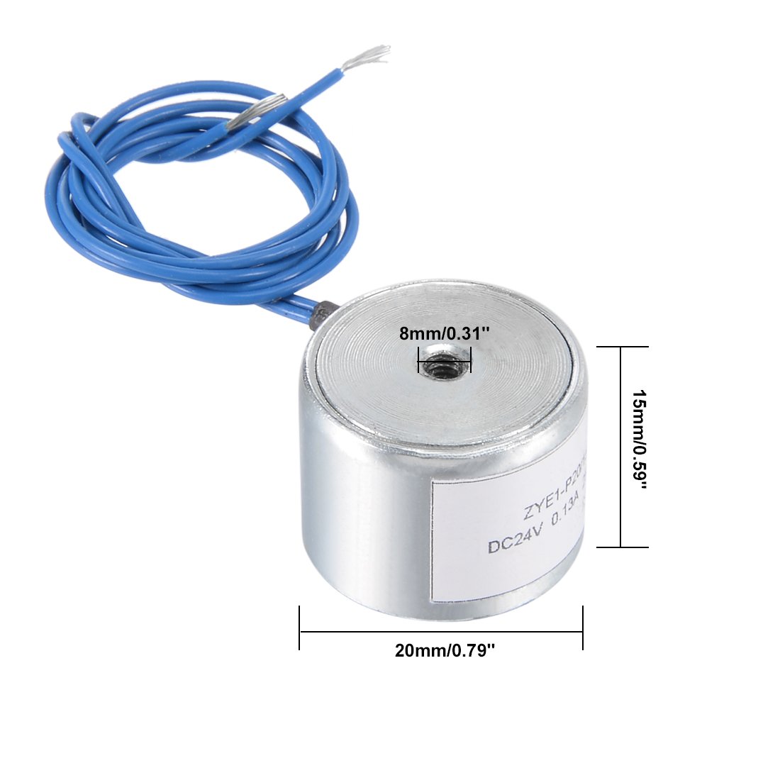 uxcell DC24V 180N Lift Holding Electromagnet Sucking Disc Electric Lifting Magnet Solenoid 34mm x 18mm