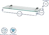 Harbour Housewares Floating Glass Wall Shelves 60cm Pack of 3 with Silver view 3