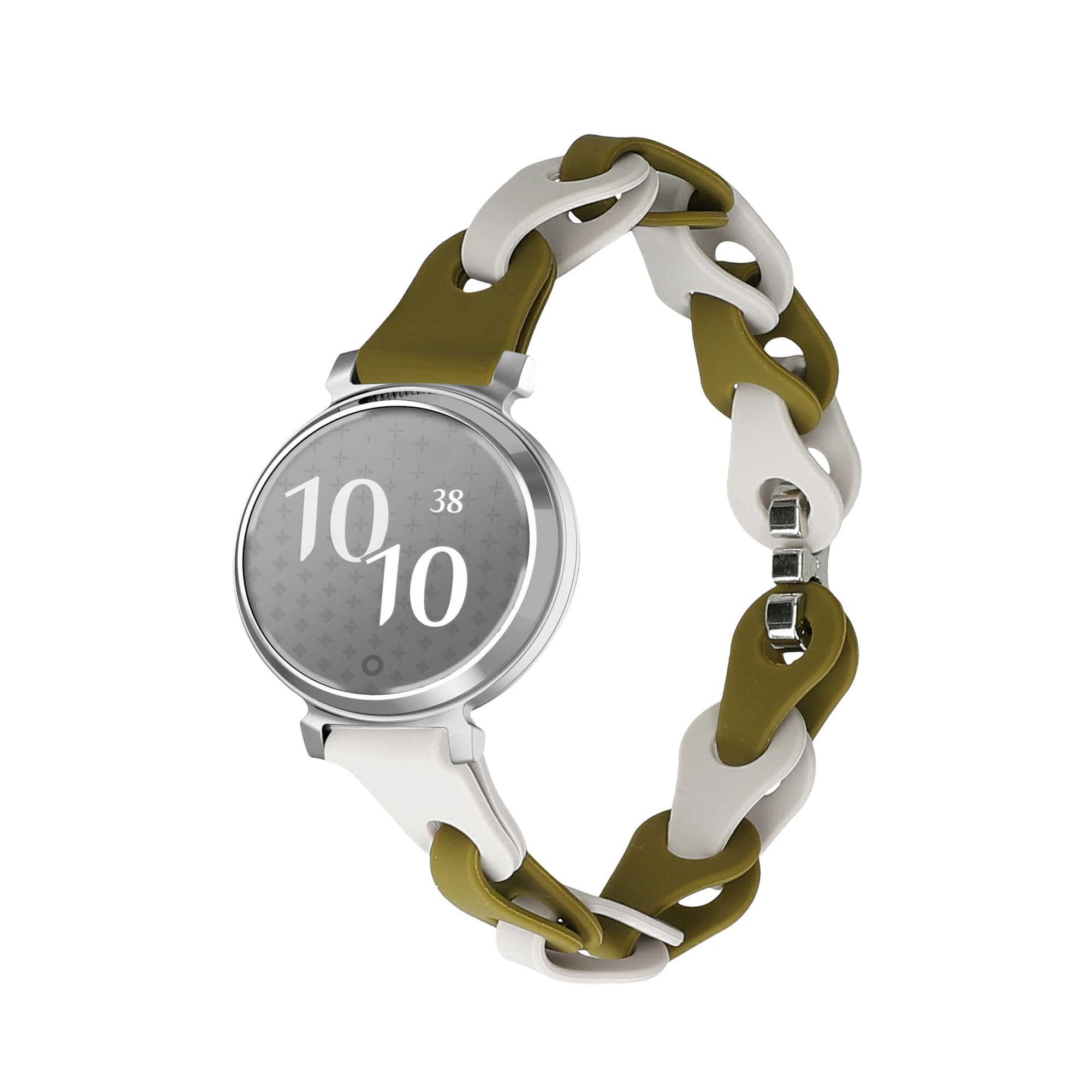 kwmobile Replacement Fitness Tracker Band Compatible with Garmin Lily 2-14 - 22 cm - Beige/Green