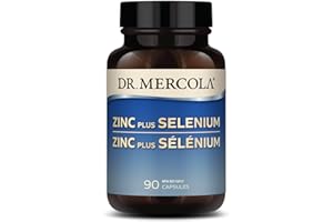 Dr. Mercola Zinc Plus Selenium - Mineral Blend Supplement - for Immune, Brain & Respiratory Support - Contains Zinc Glycinate Chelate & Copper - GMO-Free & Gluten-Free - 90 Capsules (90 Servings)