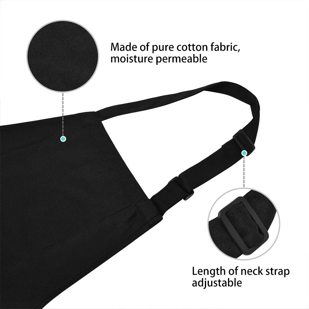 baotongle 2 pcs Unisex Adjustable Bib Apron Waterproof Kitchen Aprons with 1 Pair Sleeves for Home Kitchen,Restaurant,Gardening