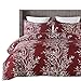 Vaulia Christmas Microfiber Duvet Cover Set, Tree Branch Printed Pattern Design - Burgundy Red, King Size 3 Piece Set (1 Duvet Cover 2 Pillow Shams)