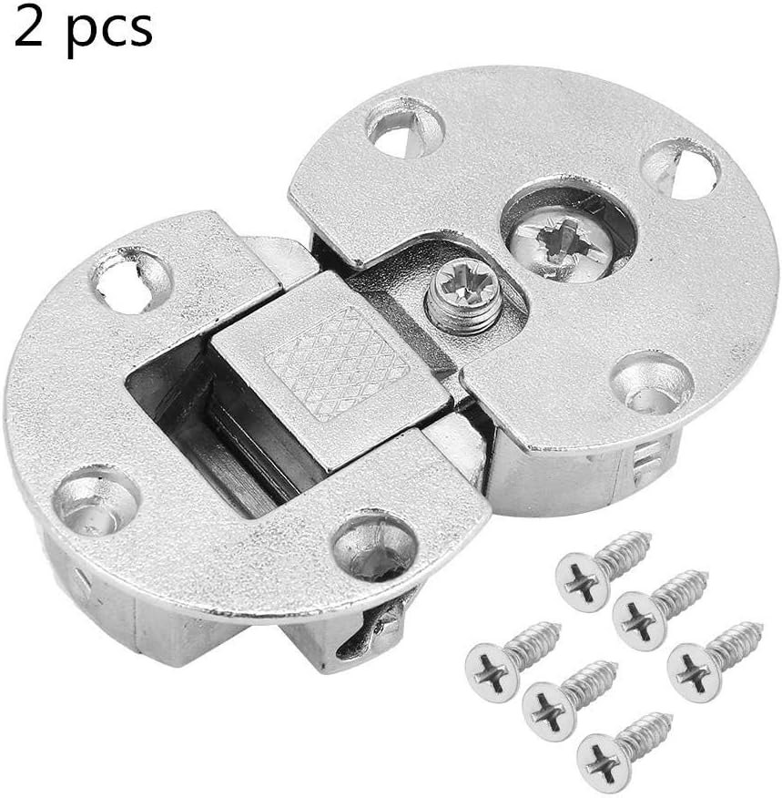 Jadeshay Hinges,2 Pieces Door Hinges Hidden Cabinet Hinges Adjustable 90 Degree Page Turning Hinge Back Flap Hinge for Lifting Desk Kitchen Folding Dining Table with 12 Pieces Mounting Screws - Image 3