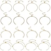 SUNNYCLUE 1 Box 4 Styles 16Pcs Replacement Bracelet Chain Slider Bracelet Set Gold Stainless Steel Paperclip Cable Side Adjustable Links Chains for Jewelry Making DIY Supplies Accessories Women Adults