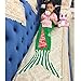 NOPTEG Kid Mermaid Knitted Blanket Living Room Sleeping Bag Air Condition Blanket for Camping,Sleeping,Reading,Car Trip 57 inch x 16.5 inch (Design 2, Green)