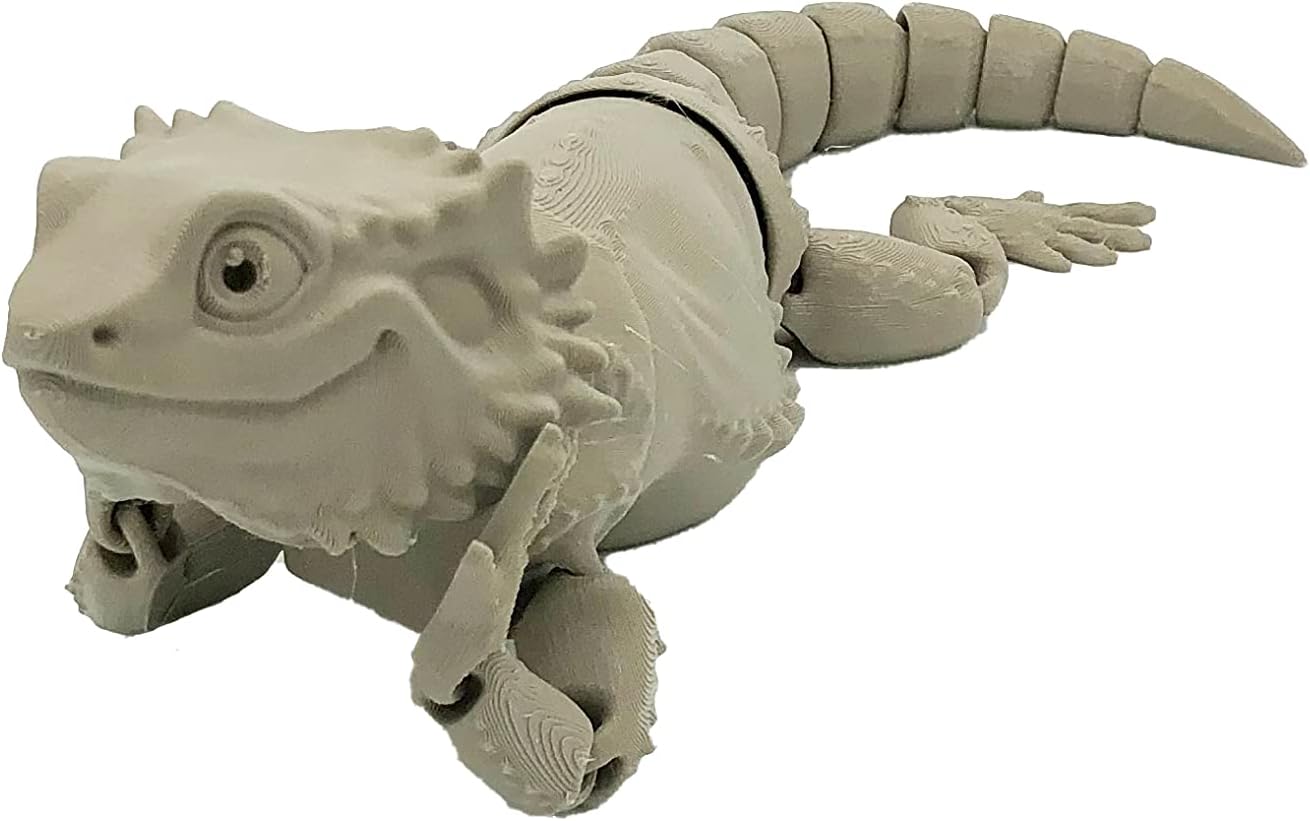 Mixed Media - 3D Printed Articulated Flexi Bearded Dragon Fidget Toy (Galaxy Leaf Green)