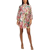 Trina Turk Women's Printed Mock Neck Dress