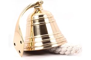 HANDCRAFTED TRADING CO. 3" Polished Brass Bell Nautical Wall Mounted Ship Hanging Bell Perfect for Dinner, Indoor, Outdoor, School, Bar, Reception, Last Order & Church