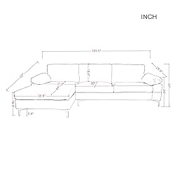 EMKK 103” Velvet Modular Sectional Sofa