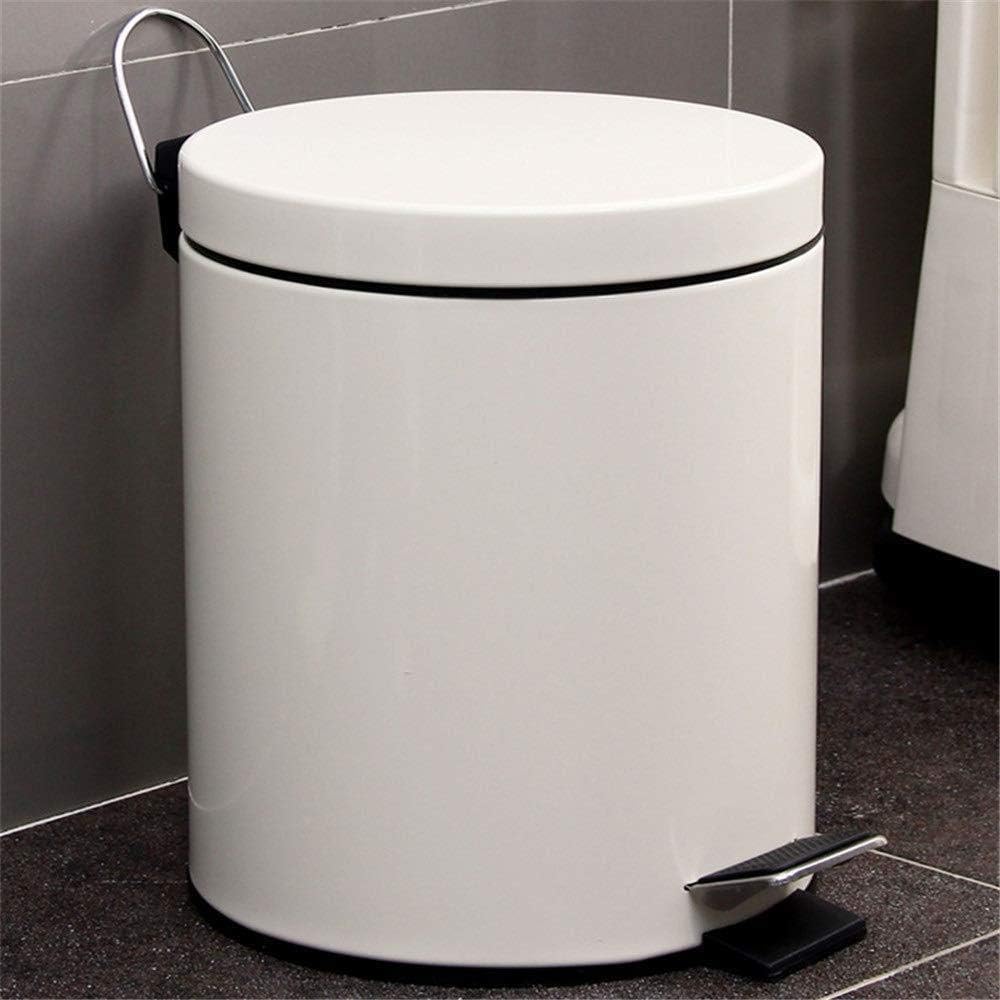 LXTIN Bote de Basura 5 litros de jardín Pequeño escalón metálico de