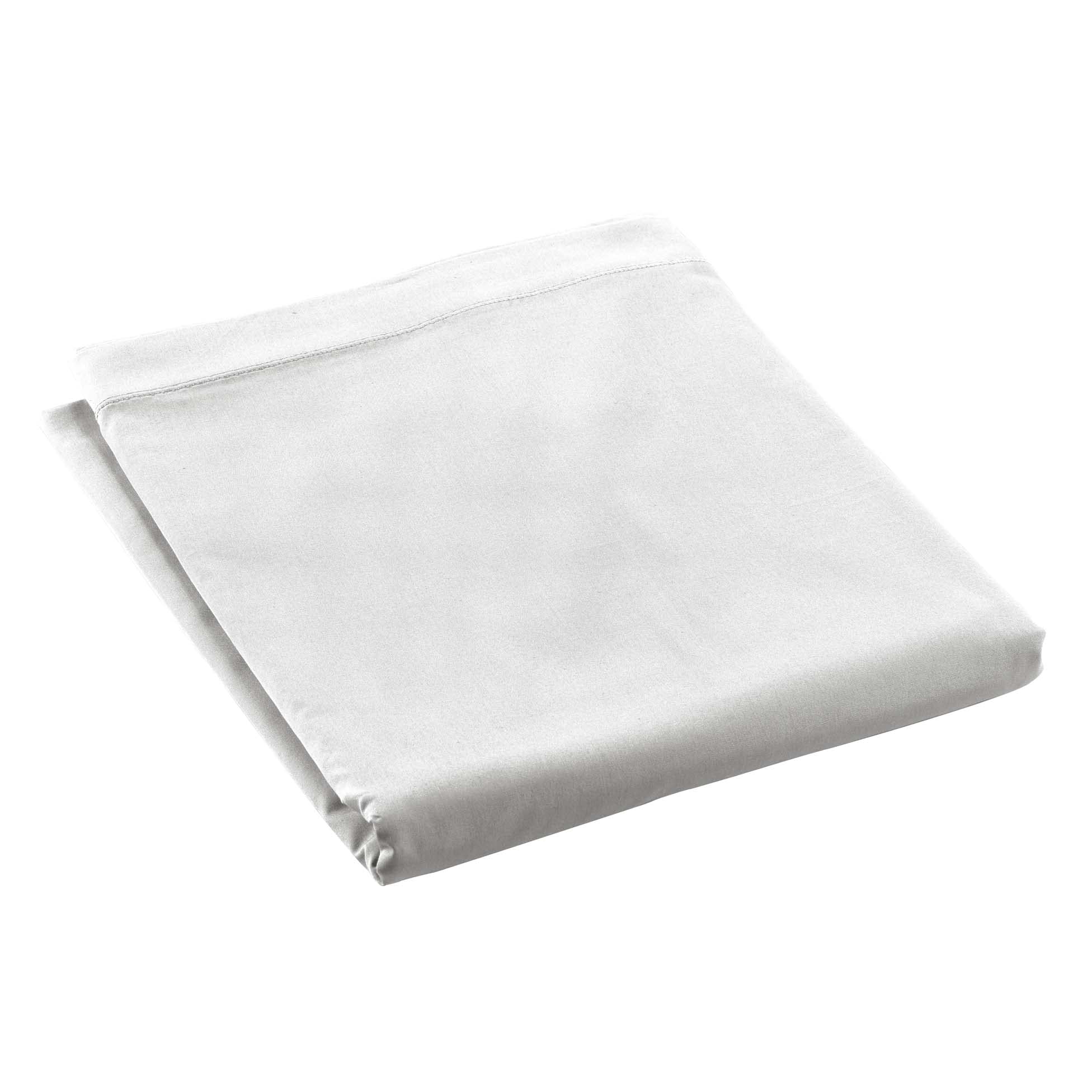 douceur d'intérieur, Percale Cotton Flat Sheet (240 x 300 cm) - White