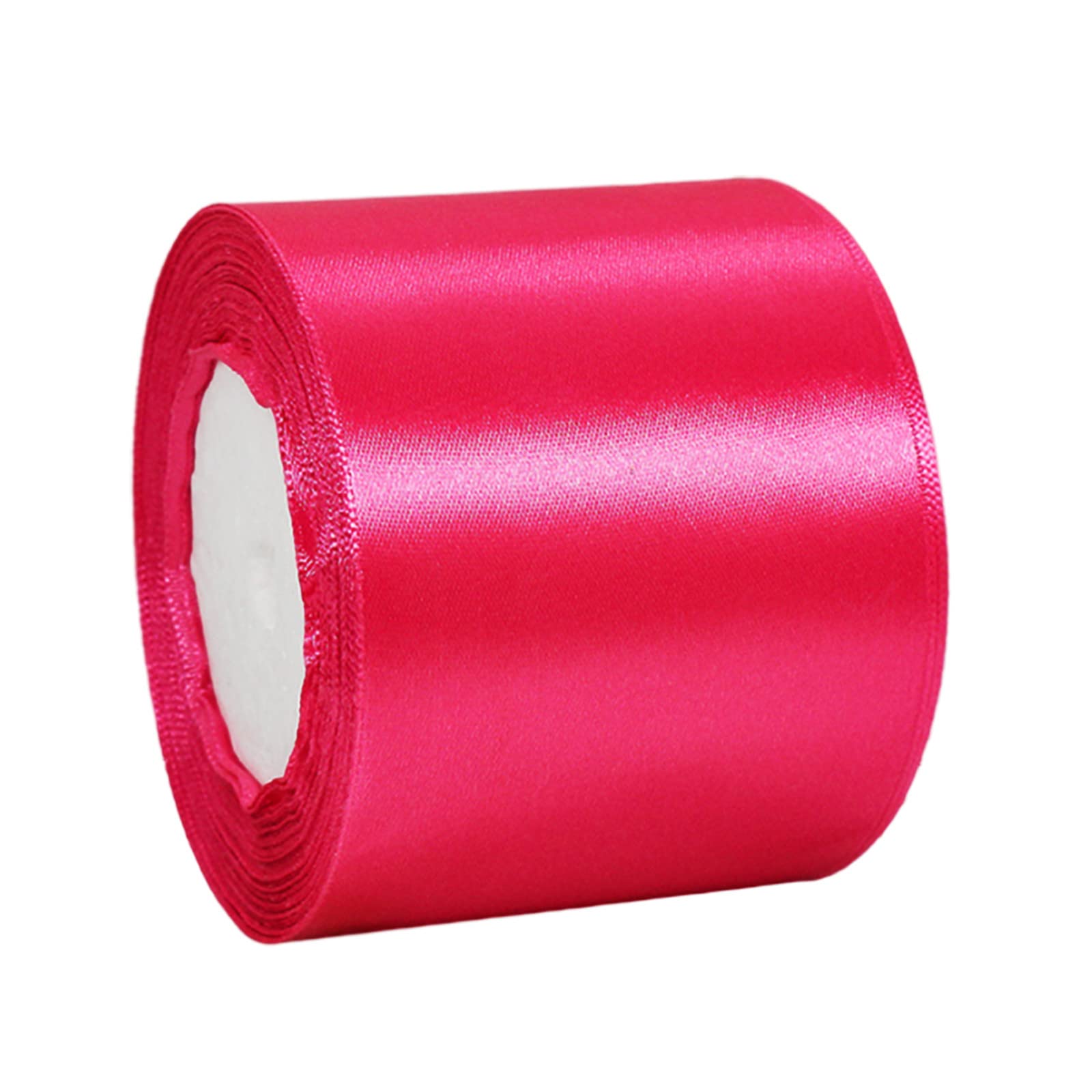 75mm Wide Thick Hot Pink Ribbon for Gift Wrapping,22m 3Inch Large Fabric Satin Ribbon Rose Bow for Gift Wrapping,Ribbons for Crafting,Hair,Bouquets,Wedding,Car,Presents,Cake,Christmas Decorations