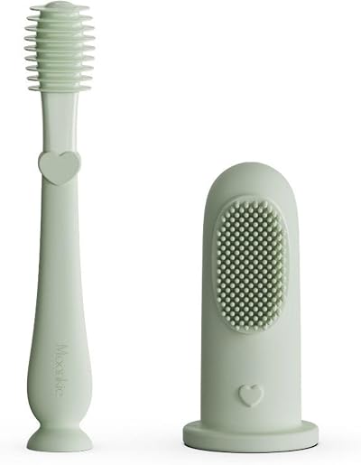 Moonkie Baby Finger Toothbrush Tongue Cleaner Kit Mint 2 Pcs