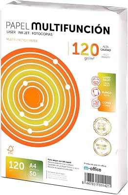 - Folios A4 120gr 50 hojas, Papel Multiusos para Impresora, Folios Impresoras Laser y de Inyección, Fotocopiadora, Fax, Para uso Oficina, Material Escolar, Paquete Hojas (50 hojas,120gr)