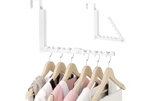 BAKON Over The Door Hooks, Small Space Double Folding Portable Over The Door Drying Rack for Laundry, Bathroom, Bedroom, Travel Storage and Drying (1Pack,White)