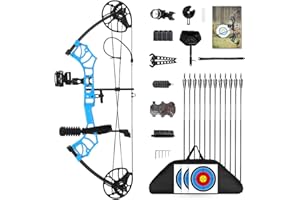 MOTION ZEUS Compound Bow Package for Youth & Adults,Beginners and Women,22.5"-30" Draw Length,10-50 Lbs Draw Weight,290fps,Limbs Made in USA,Hunting Bow Archery Set