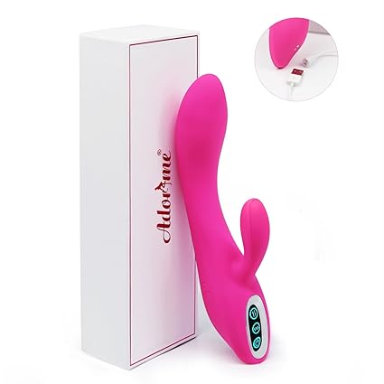 Vibratoren für Sie Klitoris und G-punkt mit Stoßfunktion - Adorime Silikon Rabbit Vibrator Analvibrator Dildo Erotik Sexspiel