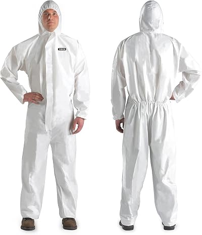 YIBER Hazmat Suit Disposable Coveralls Full Body Overalls with Hood