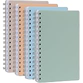 Oxford Poly Spiral Notebooks, Small 5.7 x 8.5" Book, Thick Poly Cover, White Paper, College Rule, 80 Sheets/160 Pages, Neutral Colors, 4 Pack (69721)