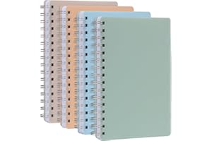 Oxford Spiral Notebooks, 4 Pack of Small Coil Notebooks for School, 5.7" x 8.5", Durable Plastic Covers, College Ruled, 80 Sh