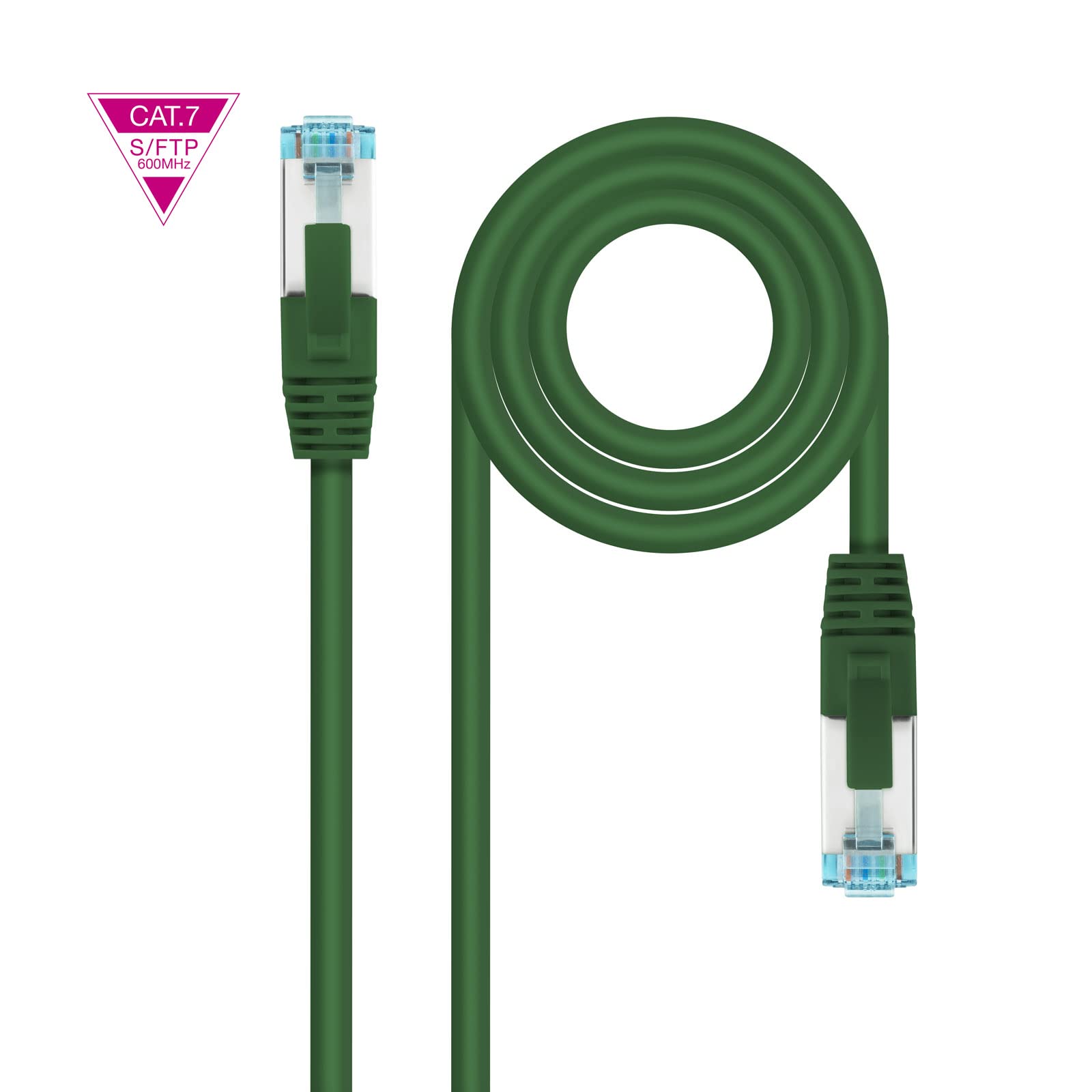 NANOCABLE 10.20.1701-GR - Cat.7 600MHZ LSZH SFTP PIMF AWG26 Network Cable, Green, 1 m