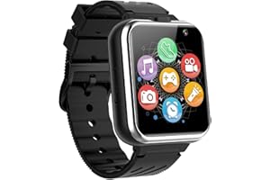 OVV Kids Smart Watches Girls Boys Age 3-12 with 24 Games Dual Camera 1.54" Touch Screen Music Video Player Pedometer Alarm Clock Torch Calculator Calendar Children Digital Wrist Watch Learning Toy Gift