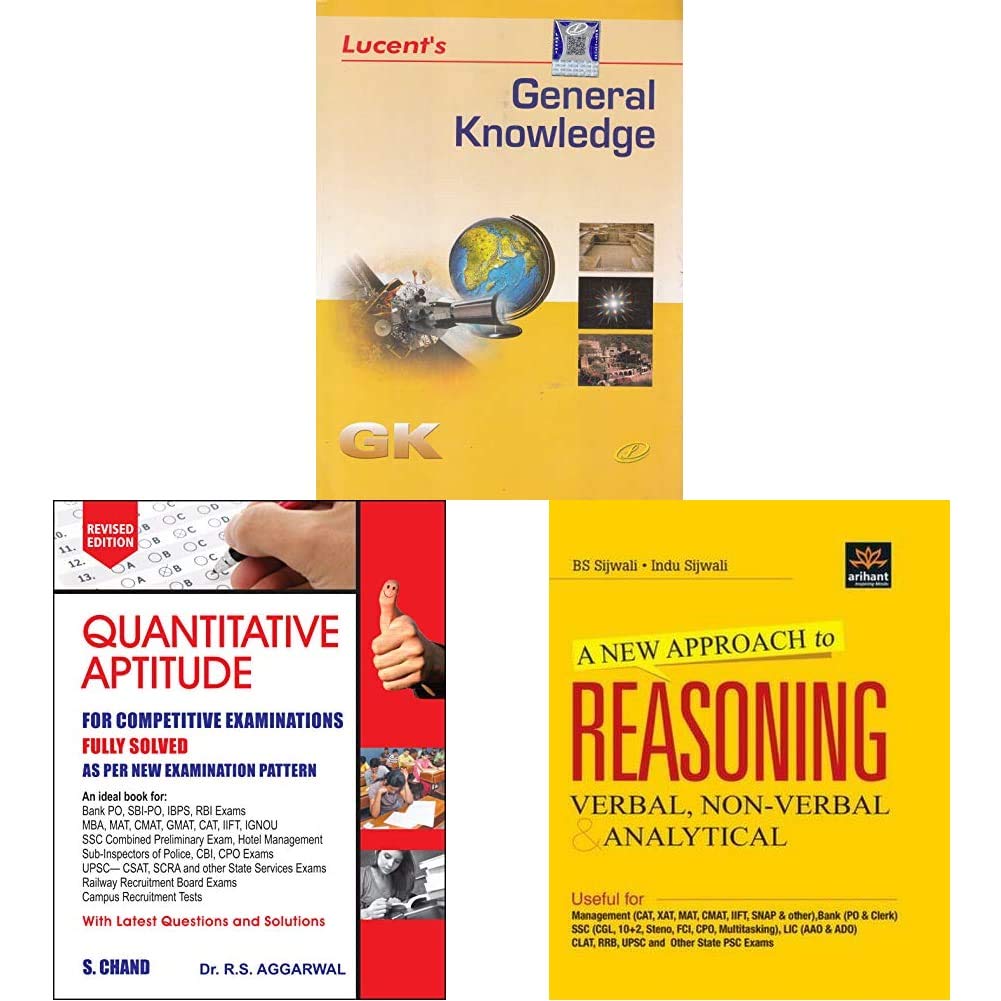 General Knowledge+Quantitative Aptitude for Competitive Examinations by R.S. Aggarwal (2019-20 Session)+A New Approach to REASONING Verbal & Non-Verbal(Set of 3 books) General Knowledge+Quantitative Aptitude for Competitive Examinations by R.S. Aggarwal (2019-20 Session)+A New Approach to REASONING Verbal & Non-Verbal(Set of 3 books)