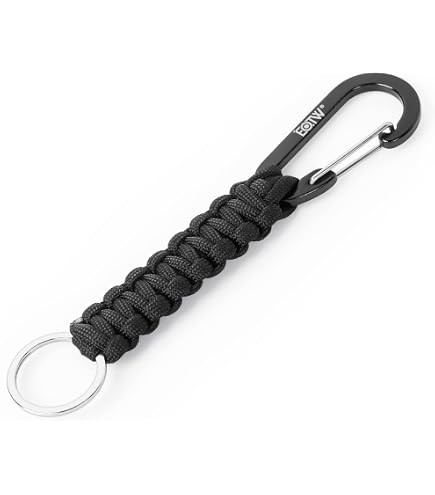 Llaveros De Mosquetón Con Paracord - Pack De 3, Aleación De Aluminio, 18.5 Cm - Para Mochilas, Llaves, Camping
