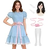 Cabeny Adult Halloween Costumes for Women Cute Blue Dress for Princess Costume Cosplay Dress Up