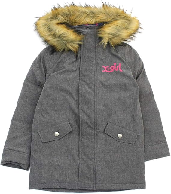 Amazon X Girl Stages ファーダウンコート Top グレ 85 140 コート ジャケット 通販