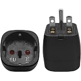 Toptekits (2 Pack) NEMA 6-15P to EU European Standard Female Socket Power Converter, US 3 Prong Male to Euro Schuko Female Socket Electrical Adapter Travel Plug Adapter
