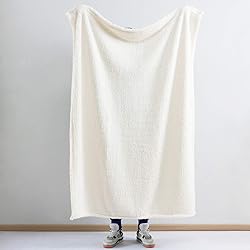 Ultra Soft Cozy Sherpa Throw Blanket, Solid Antique