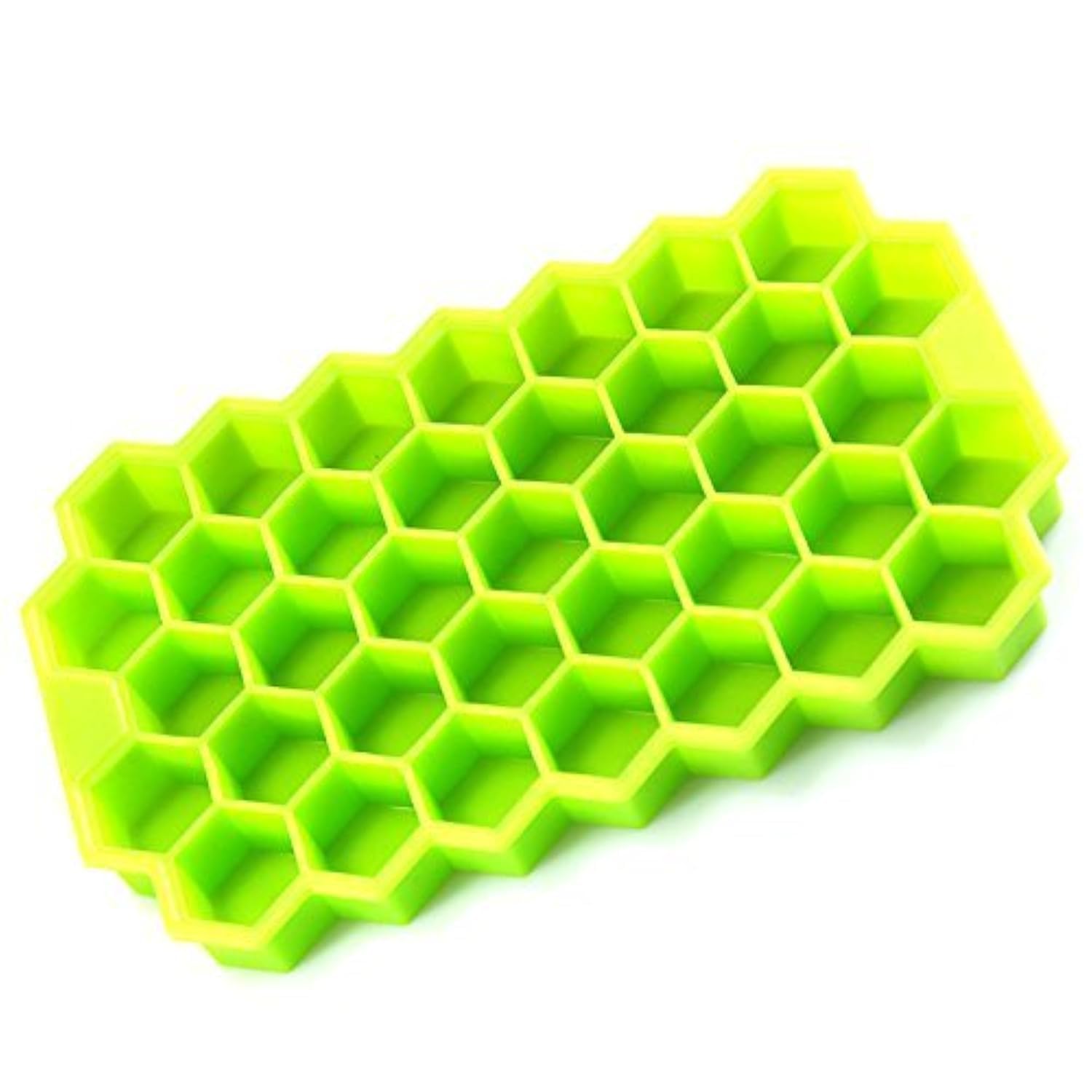 Duttek Silicone Ice Cube Tray Silicone 37 Cubes Ice Trays Stackable- Green
